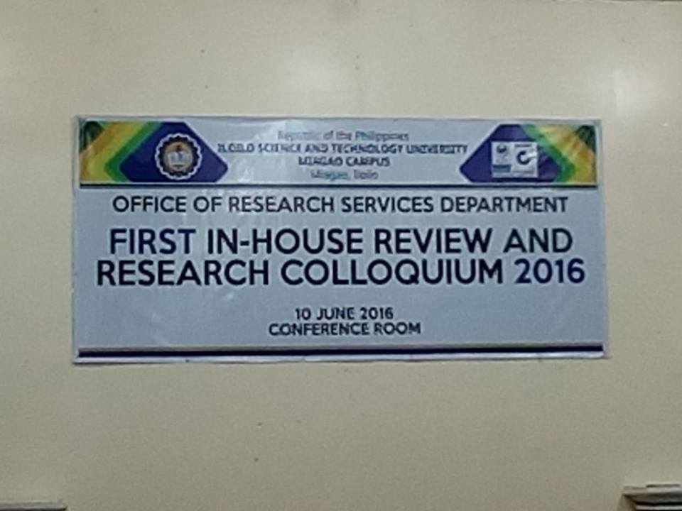 First In-House Review and Research Colloquium 2016