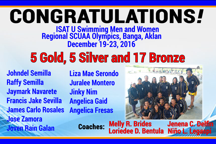 ISAT U Swimming Team Regional SCUAA Medalists