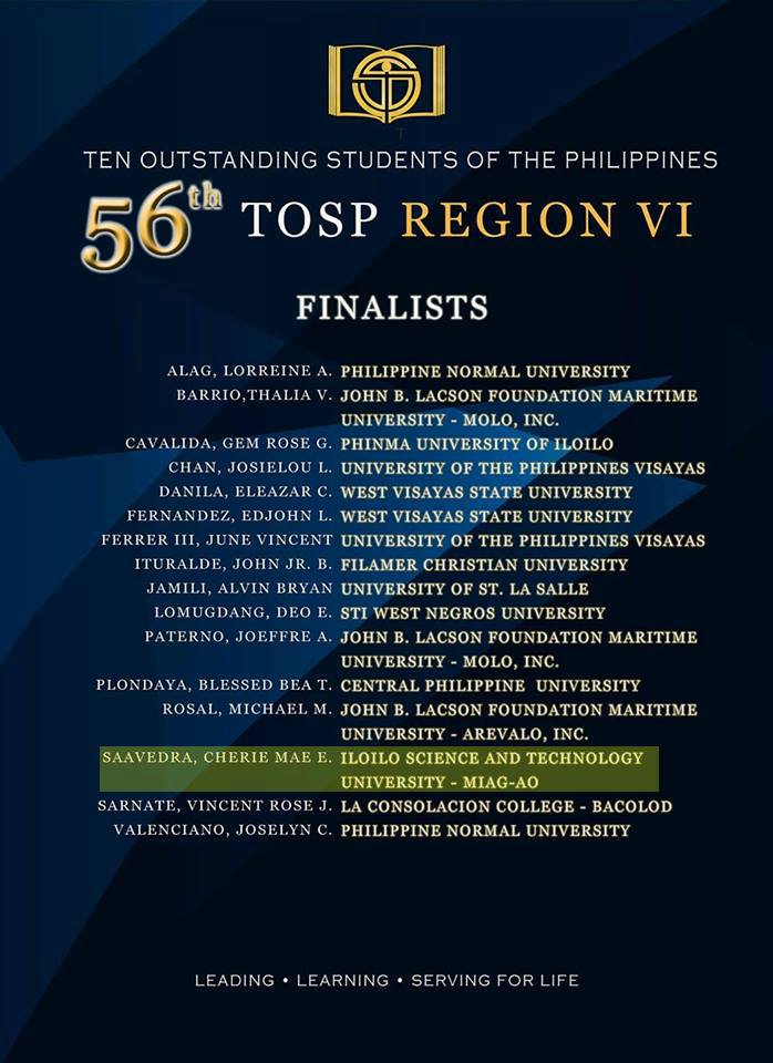 ISAT U Miagao Campus BSED Student Qualifies to the TOSP Region VI